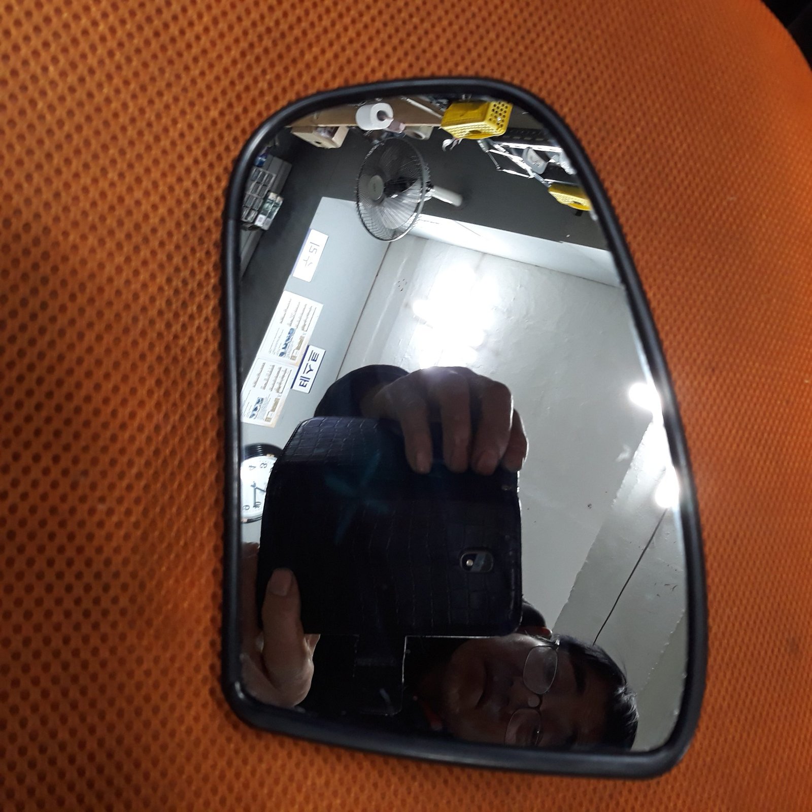 벤츠 S320 운전석 LH 사이드미러 유리 광시야각 R1300 재단 복원 — 수리 후