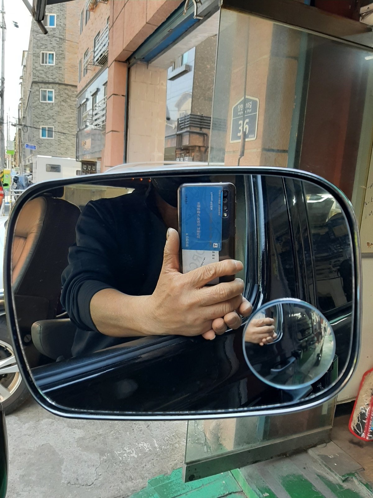 닷지 램 2500 조수석 사이드미러 교체 전 평면경과 보조경